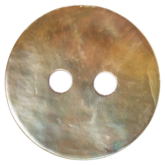 Natural agoya shell round two-hole button