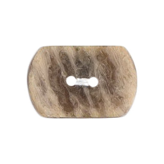 Grey brown horn effect rectangular two-hole button