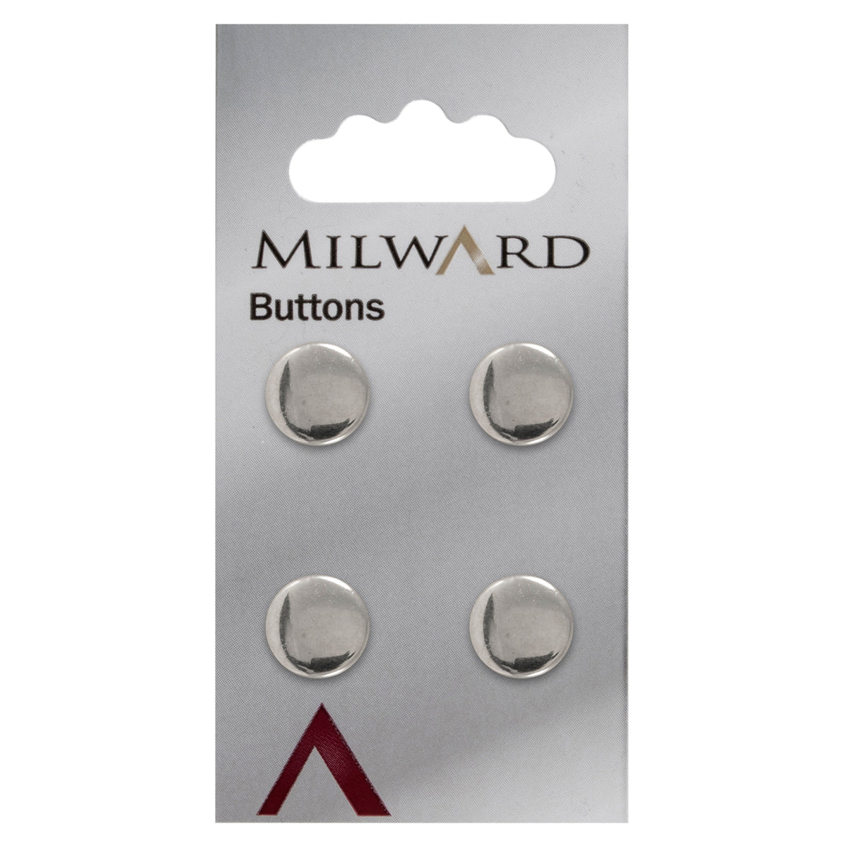 Polished silver round metal shank button