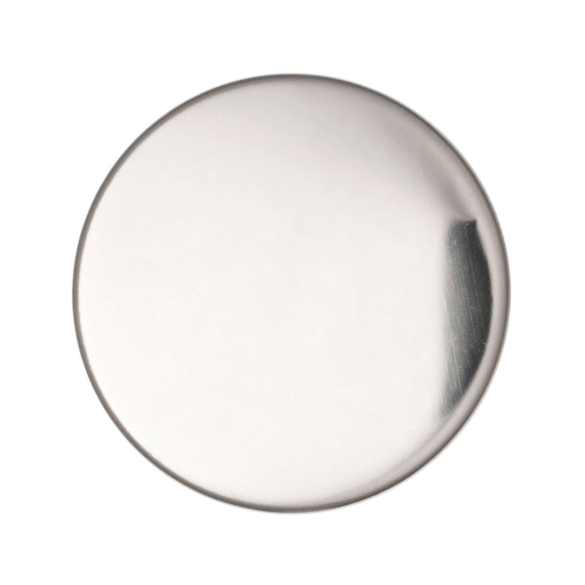 Polished silver round metal shank button