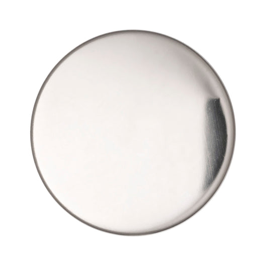 Polished silver round metal shank button