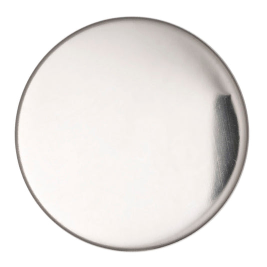 Polished silver round metal shank button