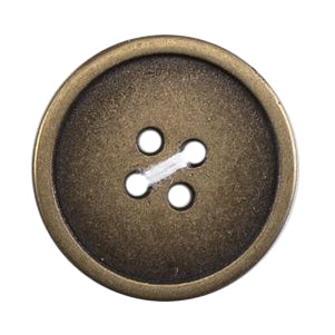 Antique brass round metal four-hole button