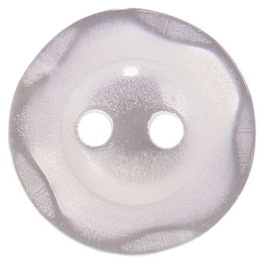 White wavy edge round two-hole button