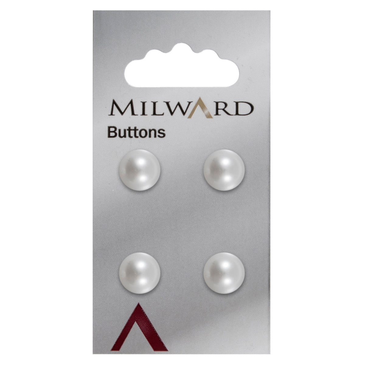 White pearl effect domed shank button
