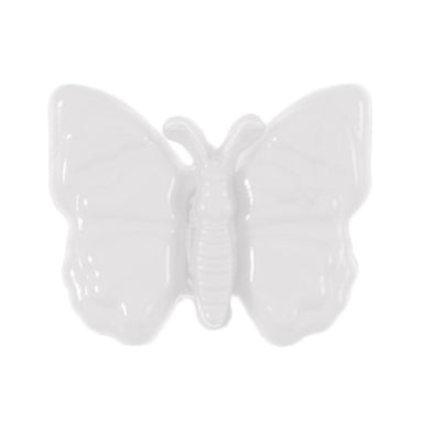 White butterfly-shaped shank button
