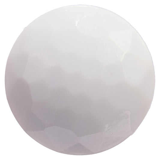 Round white faceted shank button