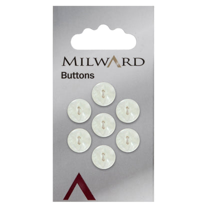 Round cream fisheye button with two holes