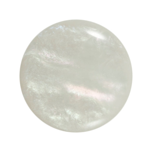 Round pale pearl-effect shank button