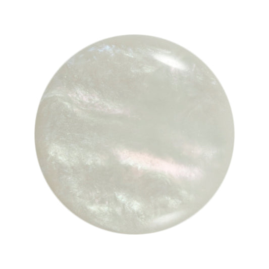 Round pale pearl-effect shank button