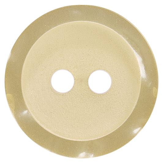 Round pale lemon rimmed button with two holes