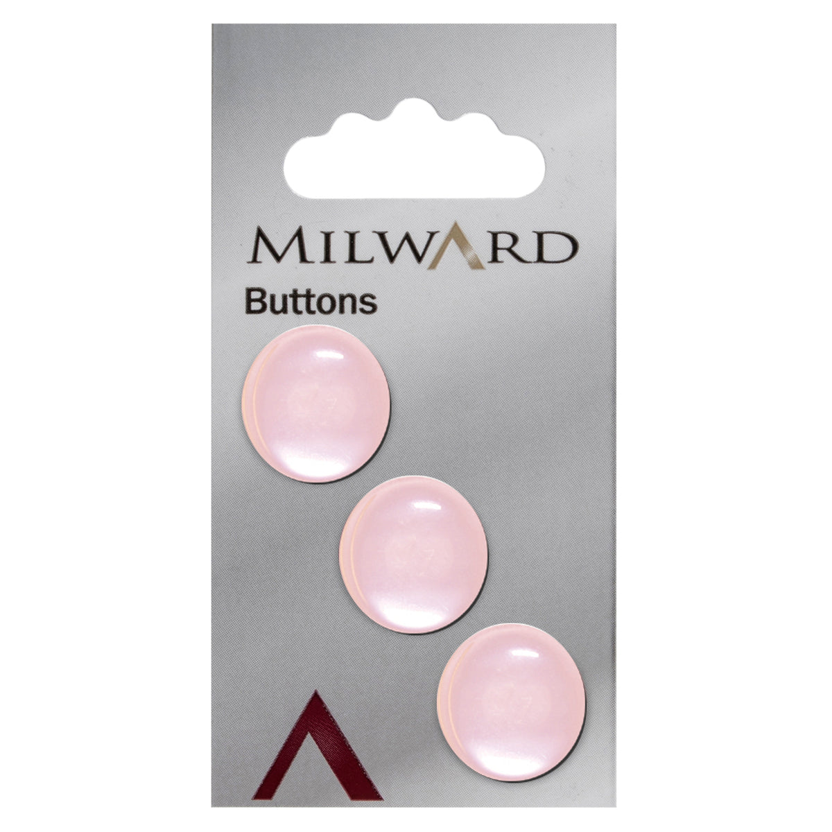 Glossy pale pink round domed shank button