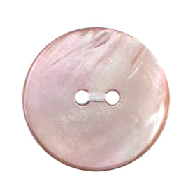 Pale pink pearl effect round button with two holes