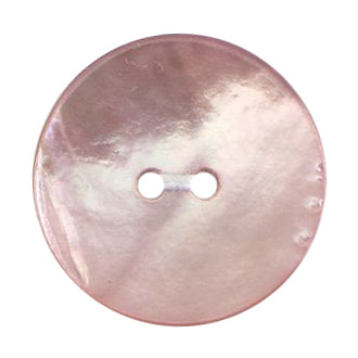 Pale pink pearl effect round button with two holes