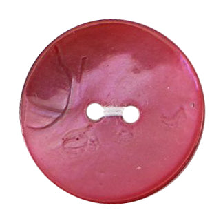 Deep rose pink shell button with two holes