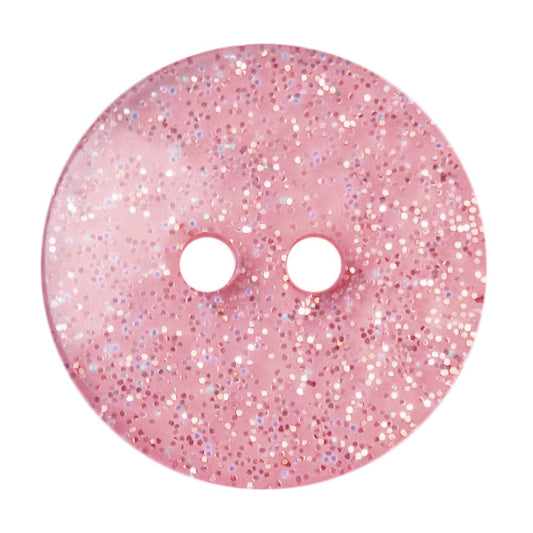 Pale pink glitter round button with two holes