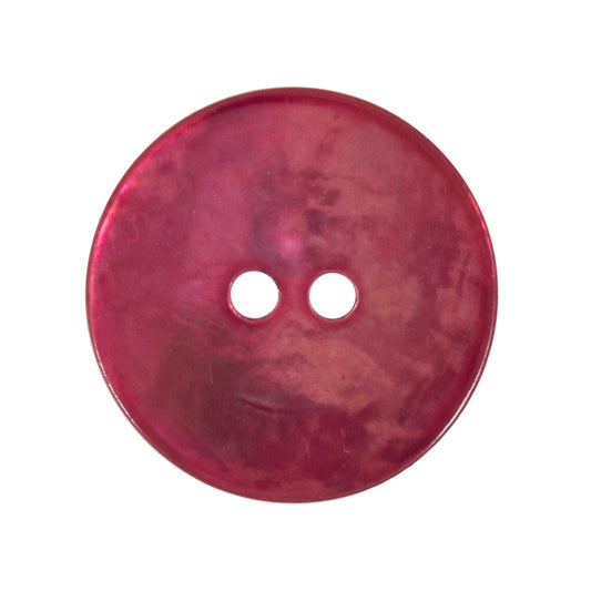 Plum pink shell button with two holes
