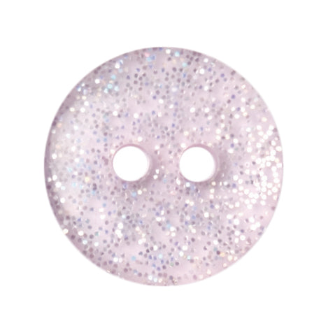 Clear glitter round button with two holes