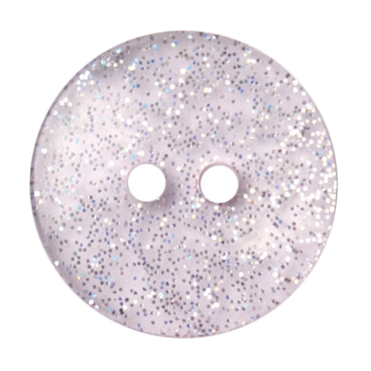 Clear glitter round button with two holes