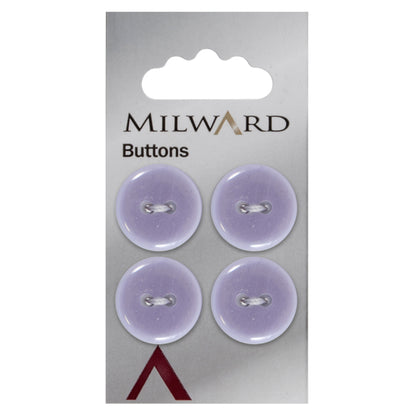 Lilac brushed finish round button with two holes
