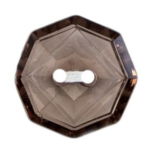 Milward Smoky Brown Faceted Octagon Buttons - 19mm (Pack of 