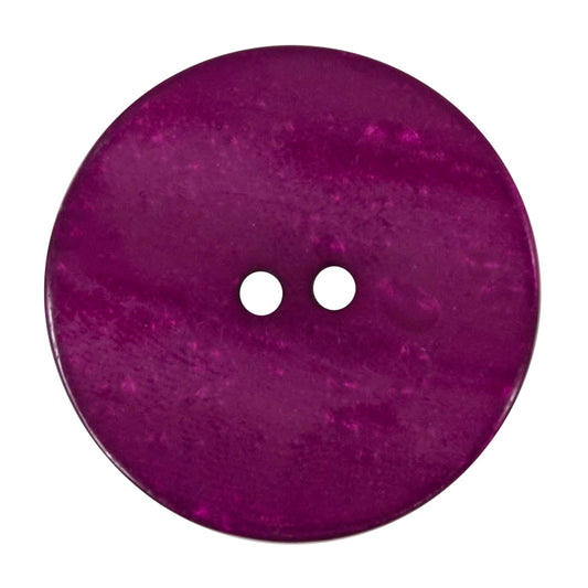 Deep purple pearlised round button with two holes