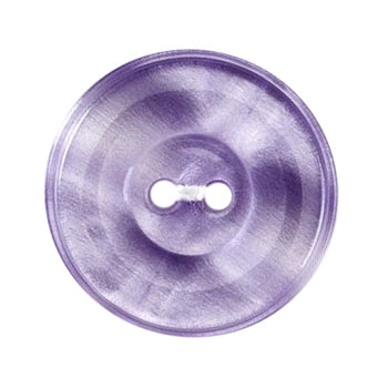 Round translucent lilac 2-hole button with swirl rings