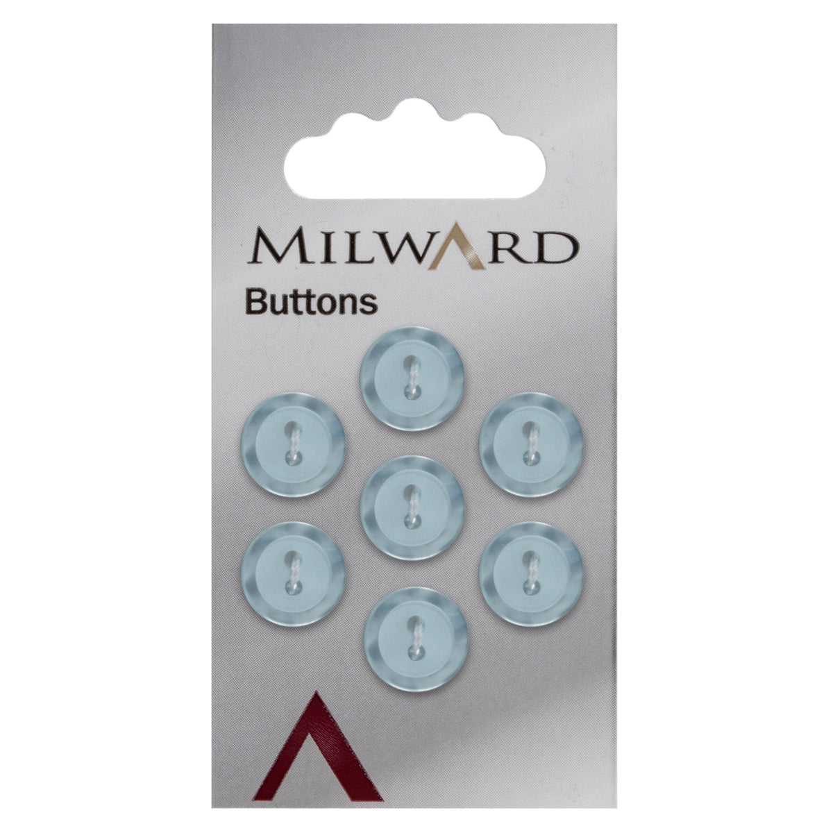 Pale blue pearlised 2-hole button
