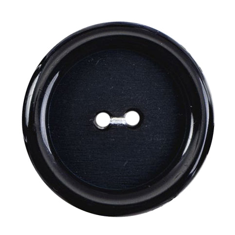 Dark navy 2-hole button with glossy rim