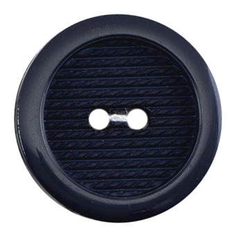 Navy 2-hole button with ribbed centre