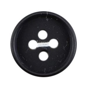 Milward Black Rimmed 4-Hole Buttons - 15mm (Pack of 4)