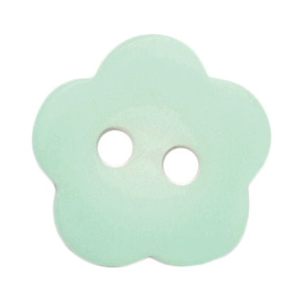 Mint green flower-shaped two-hole button