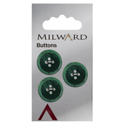 Dark Green Marbled 4-hole button, 20mm