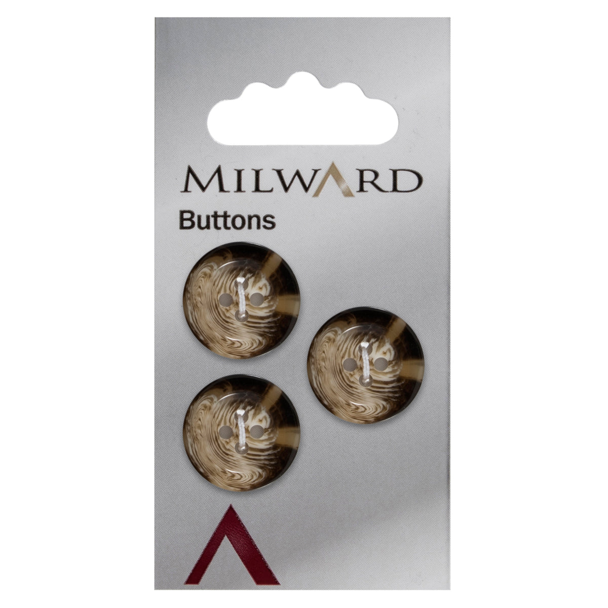 Tortoiseshell 4-hole button, 17mm