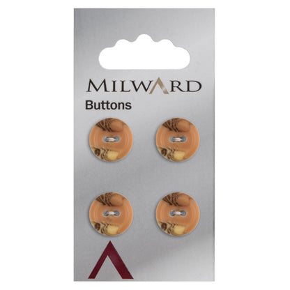 Brown marbled two-hole button