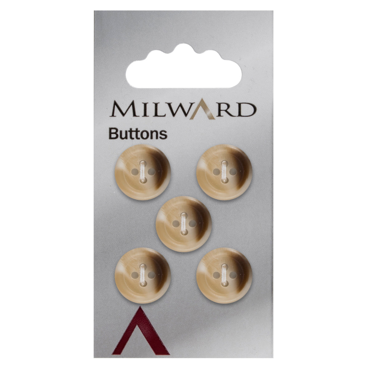Cream and dark brown horn-effect four-hole button
