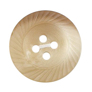 Beige four-hole button with a swirl pattern