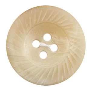 Beige four-hole button with a swirl pattern