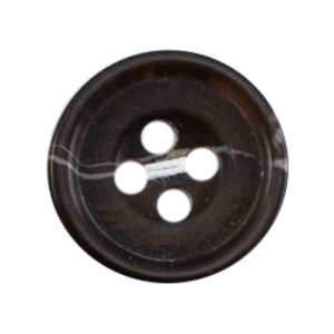 Milward Dark Brown Horn Effect 4-Hole Buttons - 15mm (Pack o