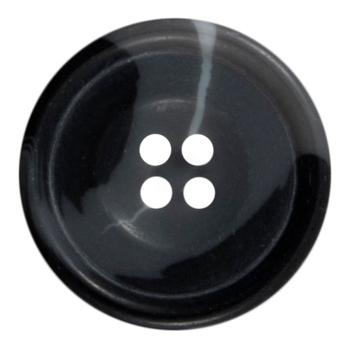 Black and grey marbled four-hole button