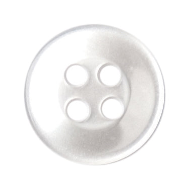 White pearl-effect four-hole shirt button