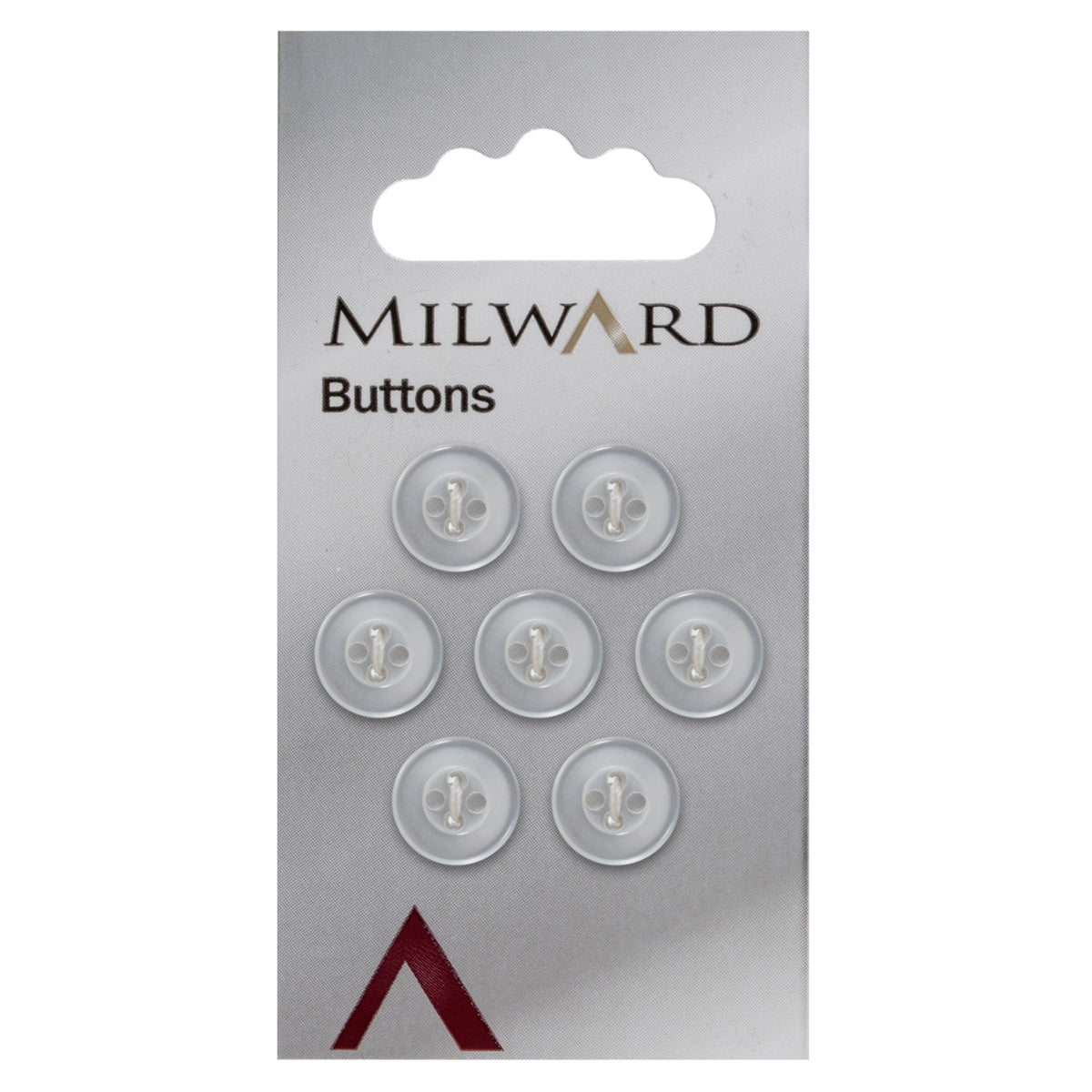 White pearl-effect four-hole shirt button
