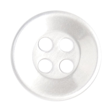 White pearl-effect four-hole shirt button