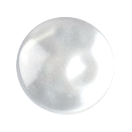 Smooth domed white pearl-effect button