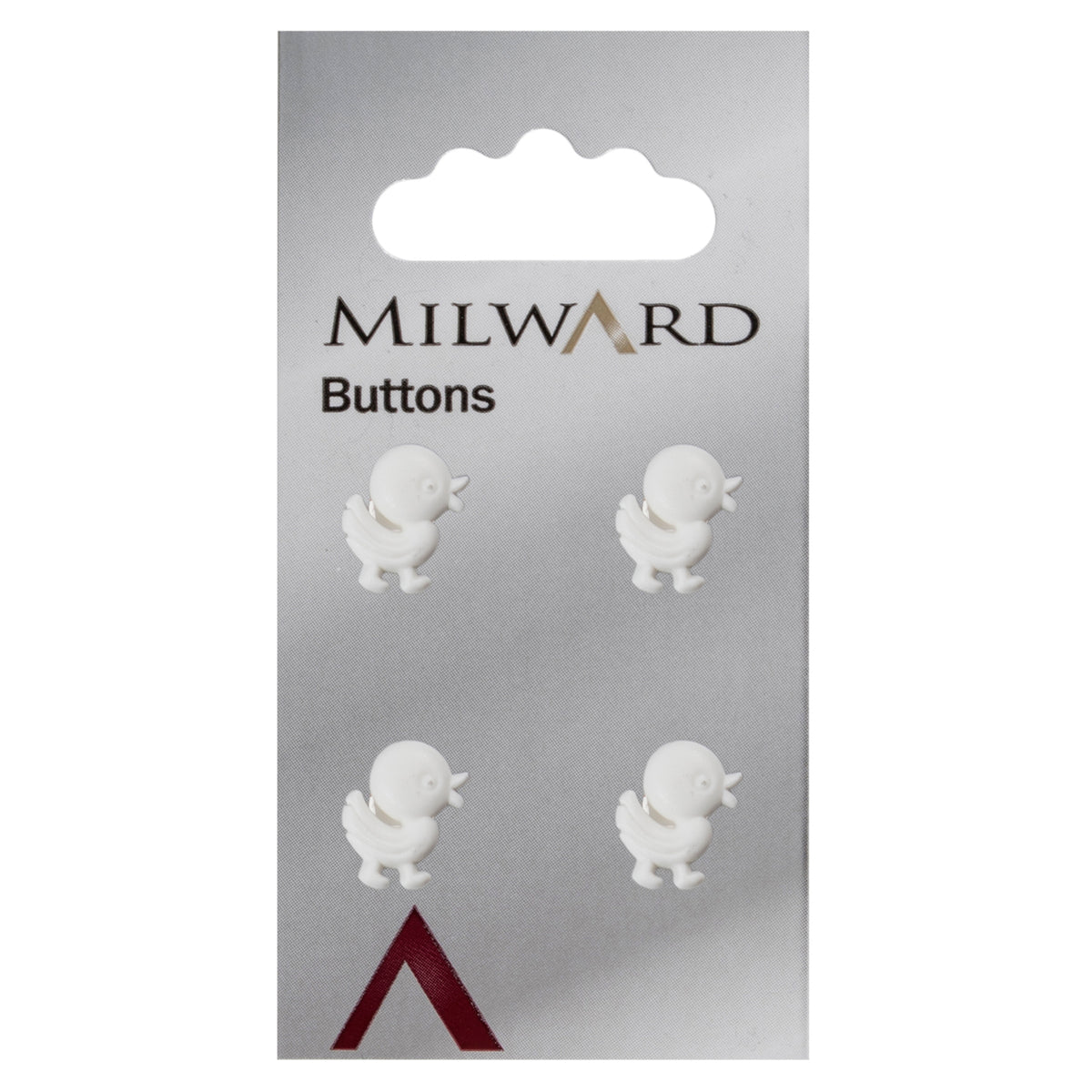 White duck shaped novelty button