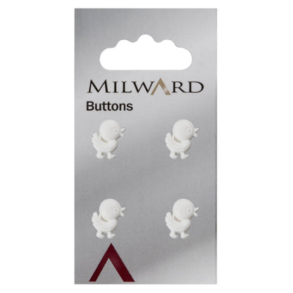 White duck shaped novelty button
