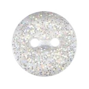 Milward Clear Glitter 2-Hole Buttons - 12mm (Pack of 6)