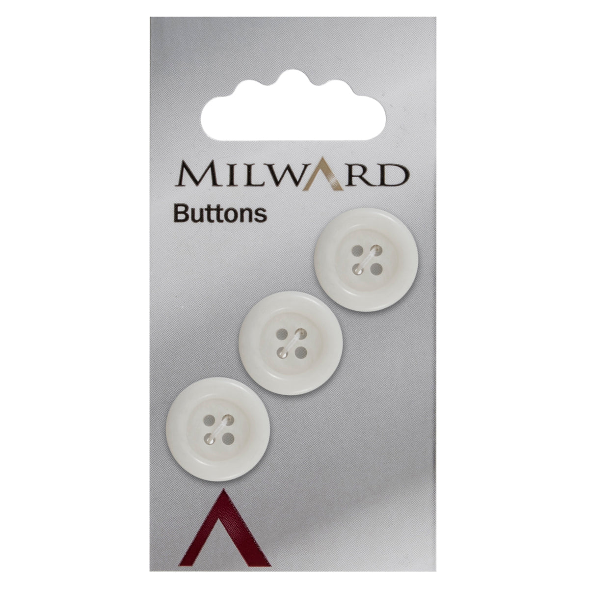 White Marbled 4-hole button, 17mm