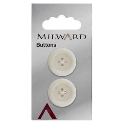 White Marbled 4-hole button, 22mm
