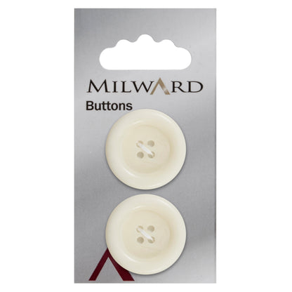 White Marbled 4-hole button, 27mm